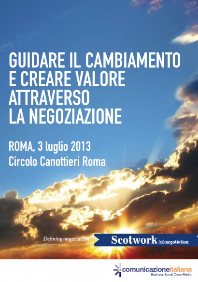 GUIDARE IL CAMBIAMENTO E CREARE VALORE ATTRAVERSO LA NEGOZIAZIONE