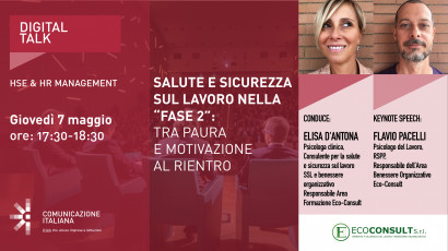 Digital Talk: Salute e sicurezza sul lavoro nella "Fase 2"